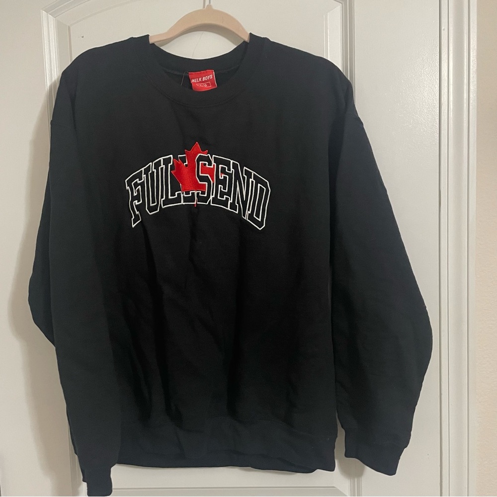 Full Send NELK boys‎ Black Sweatshirt Canadian leaf size Men’s large